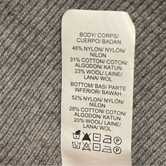 Lucky Brand Grey with blue stripes sweater, balloon sleeve Sz M - Picture 5 of 6